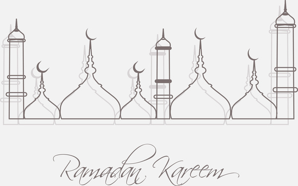 美しいアラビア語のイスラム教のラマダン カリーム ベクトル