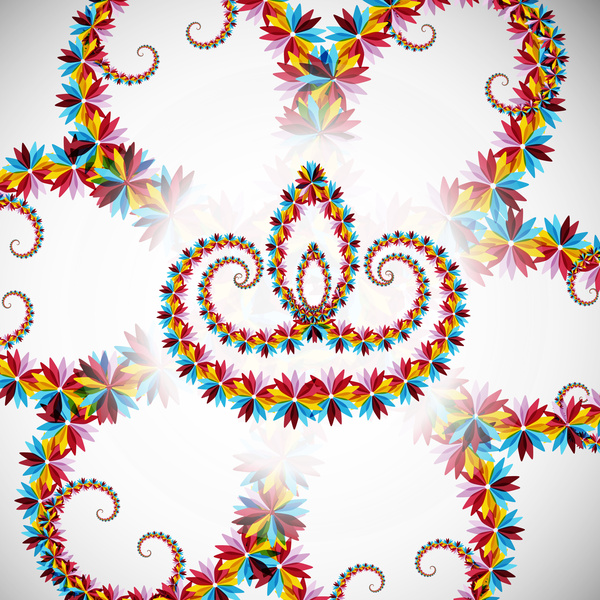 美しいディワリ祭お祝いベクトル図の花のカラフルな装飾の芸術