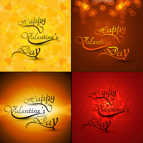 Beautiful Background For Happy Valentines Day Heart Colorful Collection Design Vector