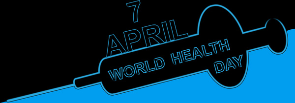 美麗的藍色多彩的概念醫學背景世界衛生日向量設計