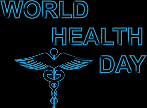 güzel mavi renkli kavramı tıbbi geçmişi Dünya Sağlık günü vektör tasarımı