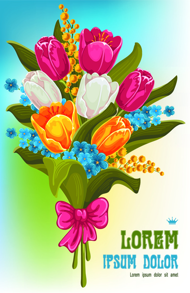 schönes Bouquet von Tulpen Vektor