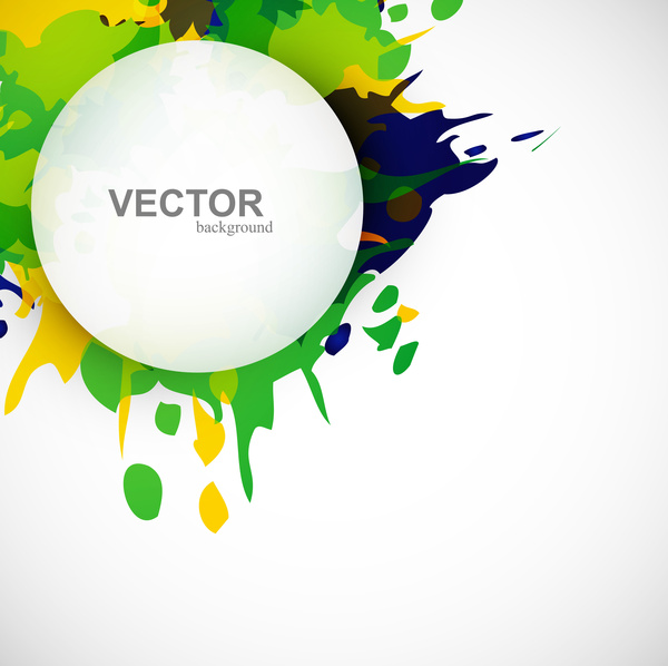 warna Brasil lingkaran splash grunge latar belakang vektor