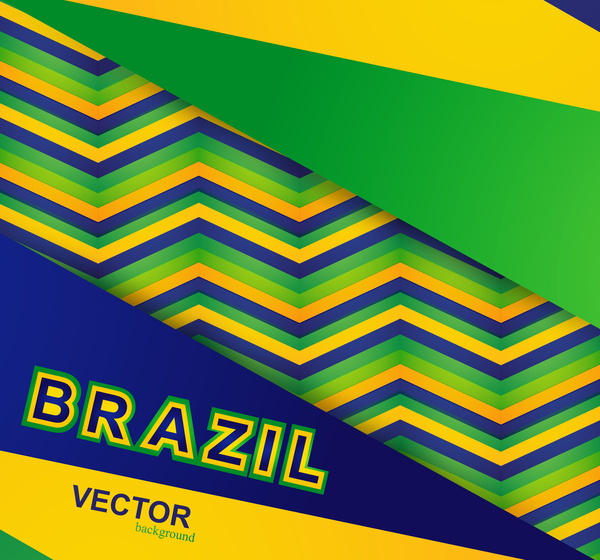 아름 다운 브라질 색상 개념 카드 화려한 패턴 질감 벡터 일러스트 레이 션