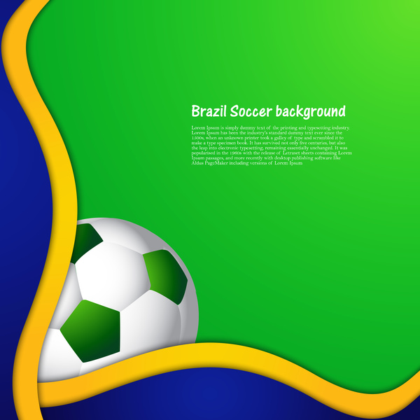 bela Brasil cores conceito onda colorida futebol bola fundo ilustração