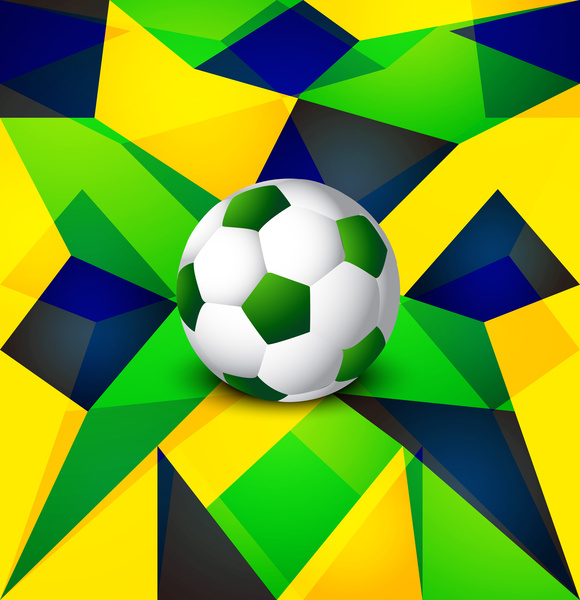 schöne Brasilien Flagge Konzept Grunge Karte bunte Fussball Hintergrund Vektor