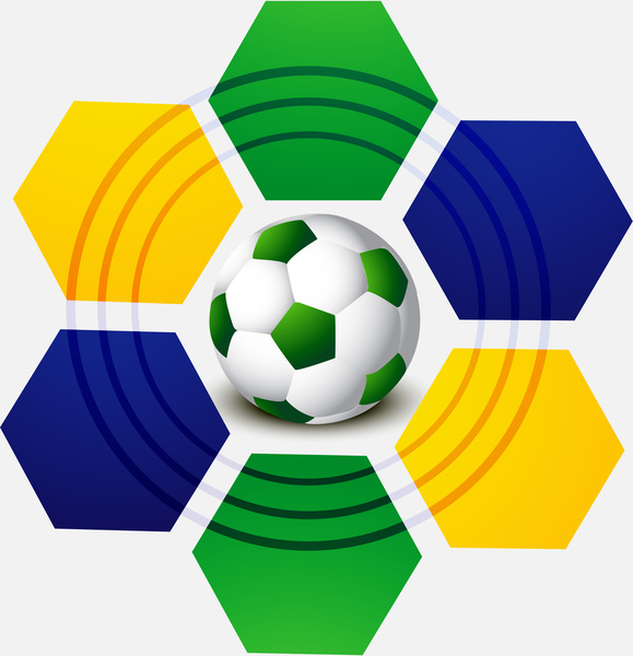 piękny Brazylia flaga koncepcja nieczysty karty kolorowe piłki nożnej tło wektor