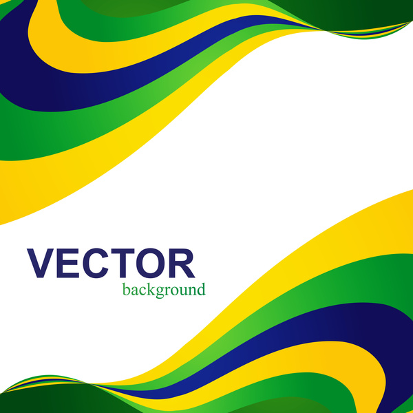 美丽的巴西国旗波浪概念多彩的背景