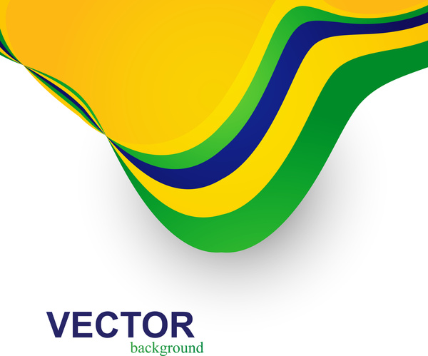 indah Brasil bendera gelombang latar belakang berwarna-warni konsep