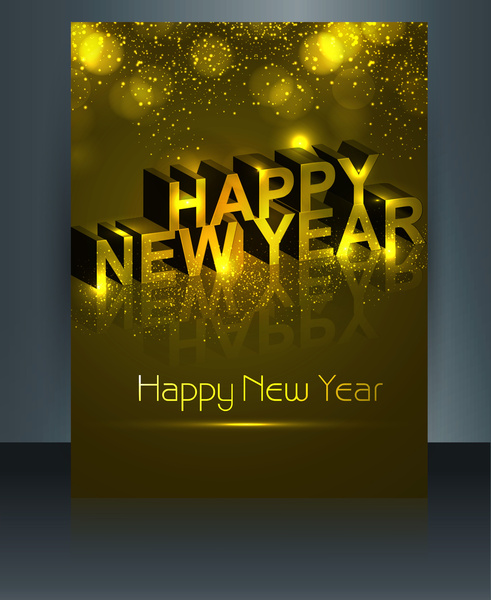 diseño de folleto hermoso feliz año nuevo plantilla vector colorido