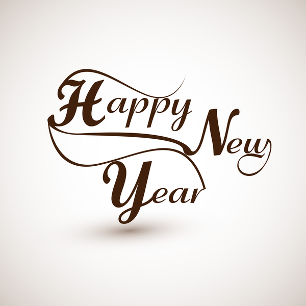 Hermoso texto caligrafico diseño para Año Nuevo feliz ilustración vectorial