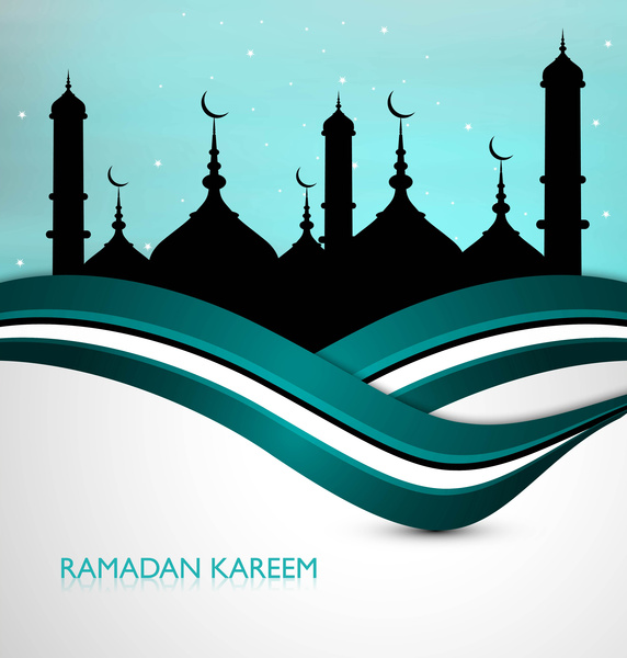 güzel kutlama ramazan kareem parlak renkli vektör