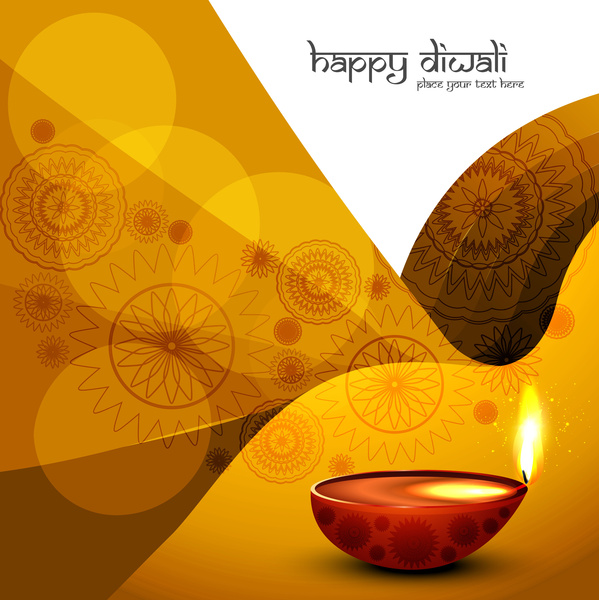 conception de vecteur de festival hindou colorés lumineux belle coloré joyeux diwali diya