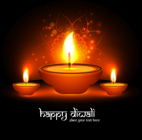 schöne Diwali Diya Kunst Element Vektor Hintergrund