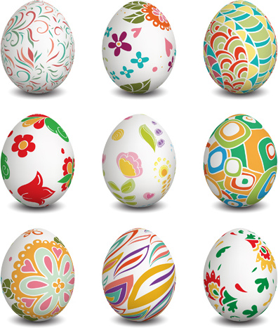 set de vectores de huevos de Pascua hermosa