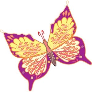 美麗的花卉藝術蝴蝶免費向量
