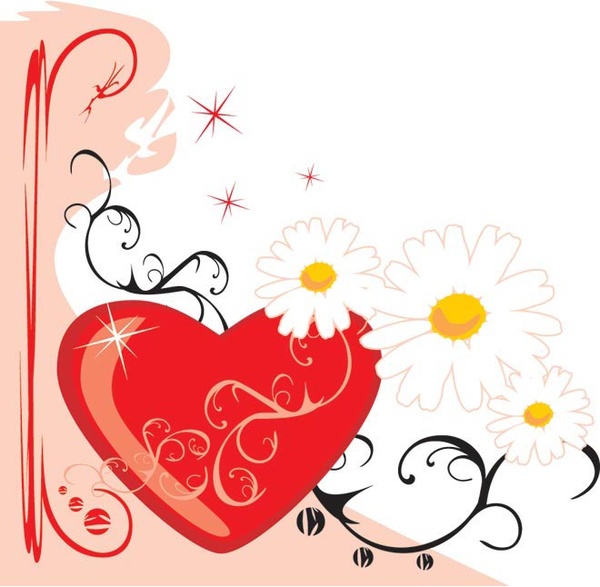 coeur floral belle carte modèle valentine8217s jour vector