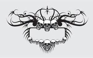 Beautiful Floral Skull Frame Style Banner