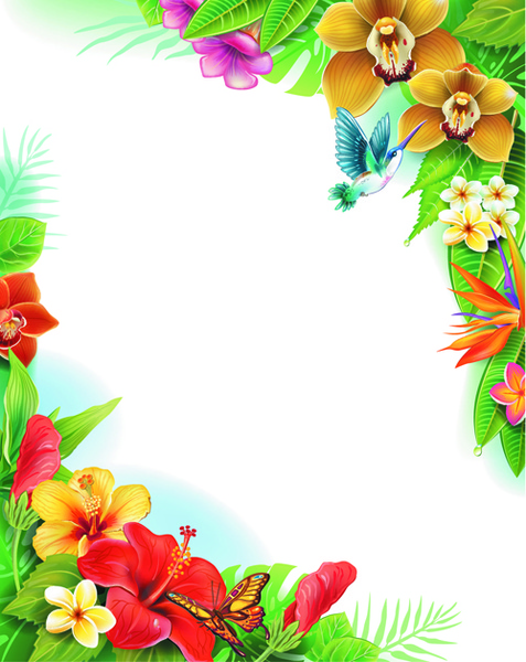 schöne Blumen und Schmetterlinge Vektor-Hintergrund