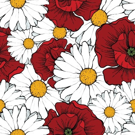 schöne Blumen Musterdesign Kunst Vektor