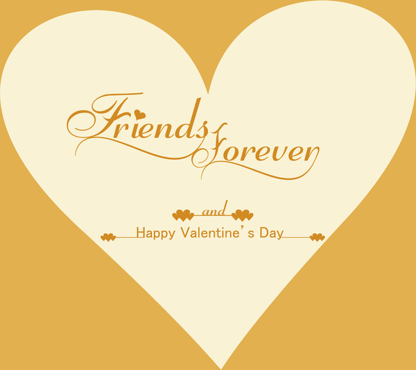 hermosa amigos para siempre de feliz día de San Valentín corazón vector de colores de fondo de texto con estilo
