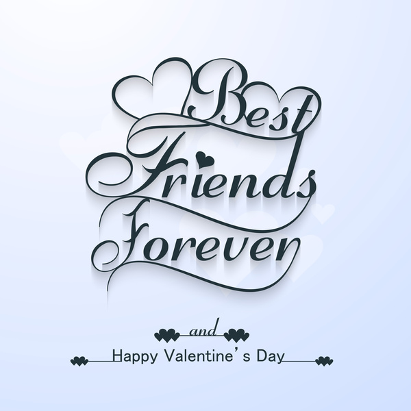 belos amigos para sempre para feliz dia dos namorados coração vetor de texto elegante fundo colorido