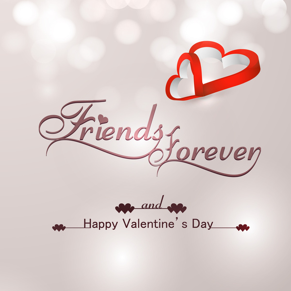 belos amigos para sempre para feliz dia dos namorados coração vetor de texto elegante fundo colorido