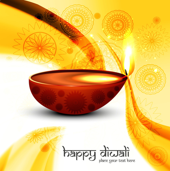 belle joyeux diwali diya lumineux hindoue festival fond coloré