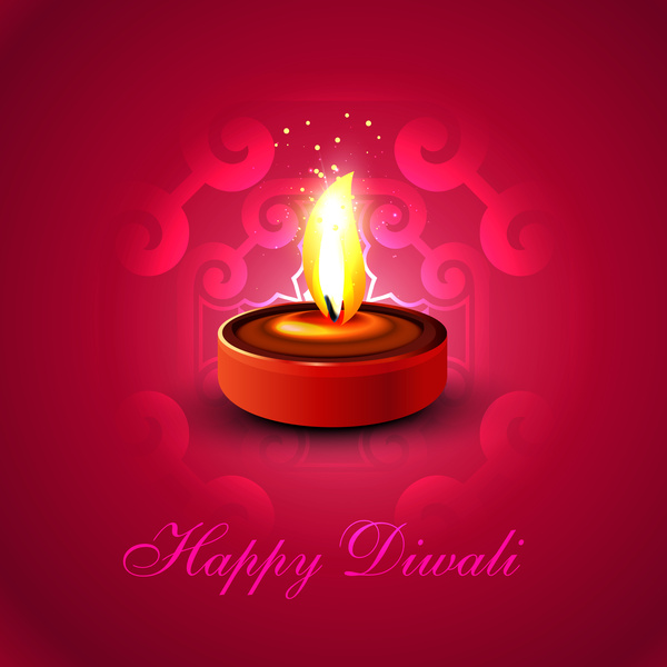 schöne happy Diwali Diya bunten hindu Festival Hintergrund