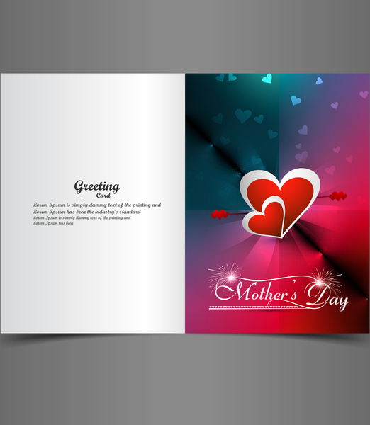 vector de tarjeta de felicitación de corazón hermoso concepto madres día