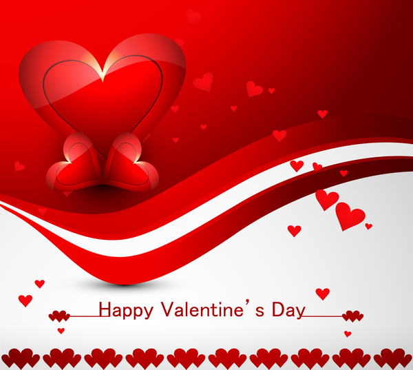 mutlu Sevgililer günü renkli kart arka plan için güzel kalp şık metin tasarım