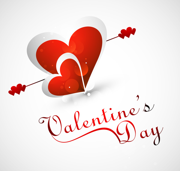 Corazon hermoso texto con estilo diseño de tarjeta del dia de San Valentin