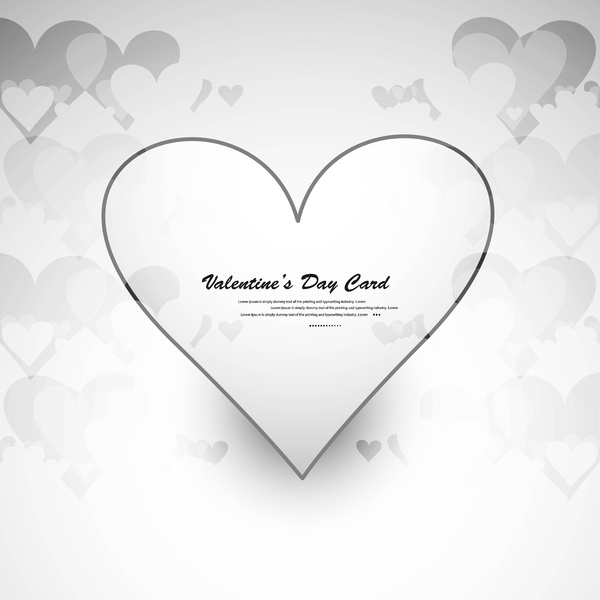 disegno di scheda di cuore bella elegante testo valentines day