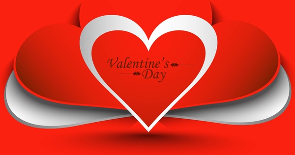 diseño de la tarjeta del día de San Valentín de hermoso corazón texto con estilo