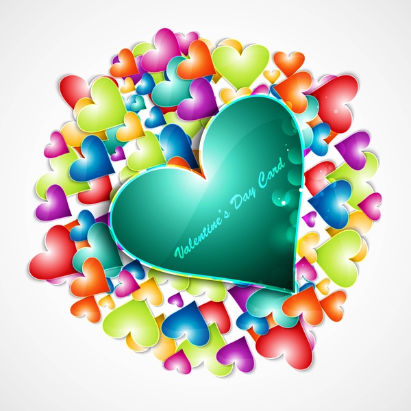 mutlu sevgililer günü kartı fantastik plan vektör için güzel kalpler