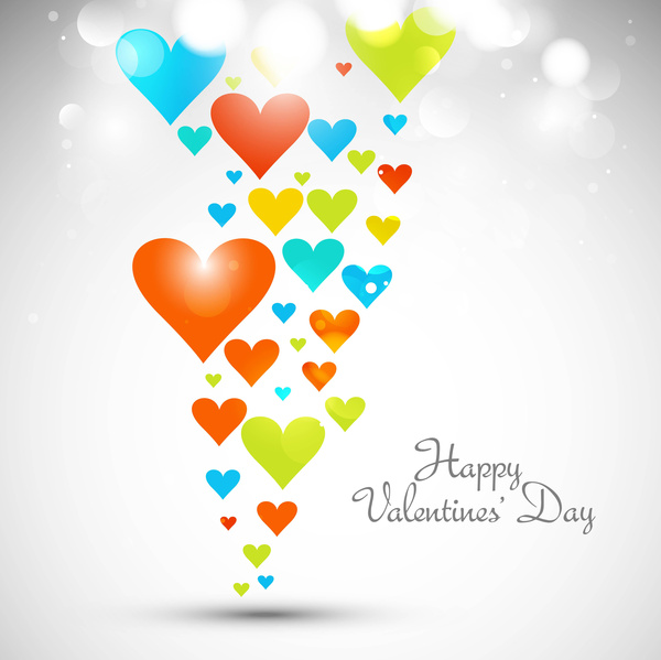 indah hati untuk bahagia hari Valentine kartu fantastis latar belakang vektor