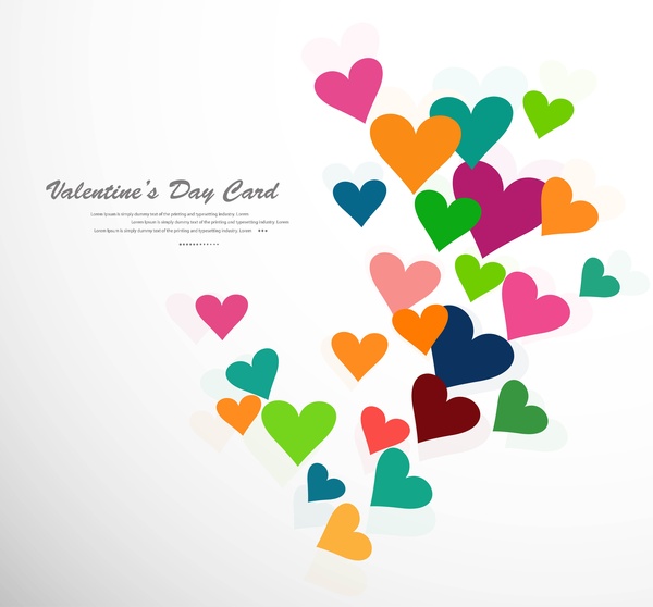 desain kartu hati indah bergaya teks hari kasih sayang