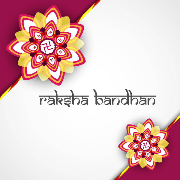 rakhi hindu bonito design do cartão colorido apresentação vector