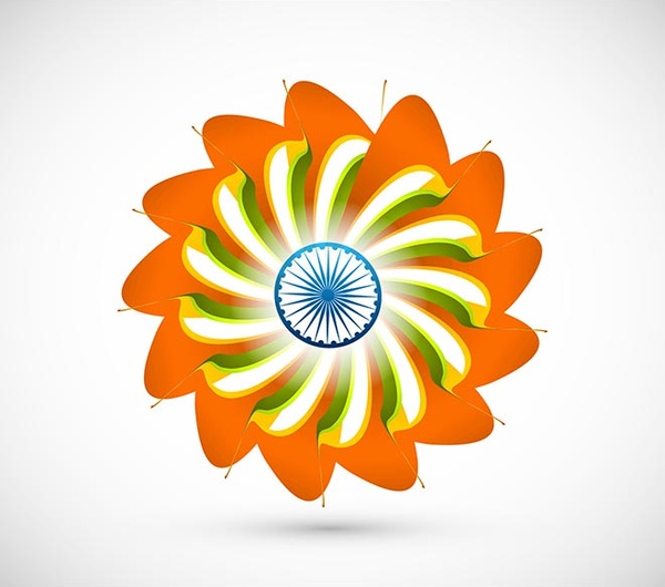 Bela bandeira indiana fez o papel de parede o dia de independência Índia flor