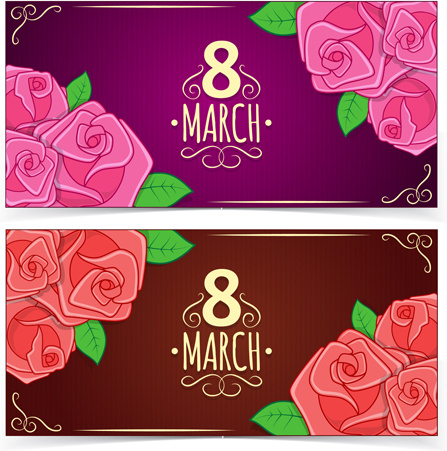 indah 8 Maret womens hari banner vektor