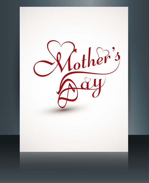güzel anneler günü şablonu broşür kartı yansıma tasarımı