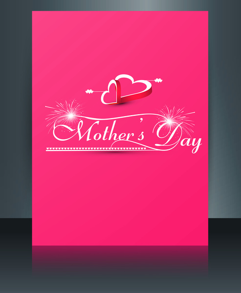 美麗的母親節範本摺頁冊卡片反射設計