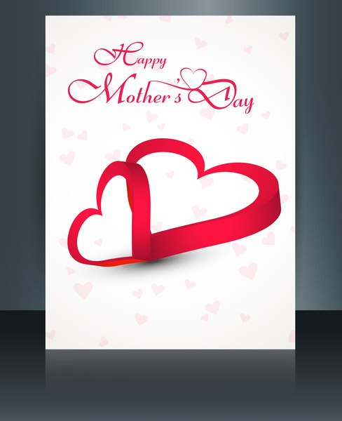 güzel anneler günü şablonu broşür kartı yansıma tasarımı