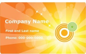 Beautiful Orange Sunshine Business Card Design Vector Illustration
