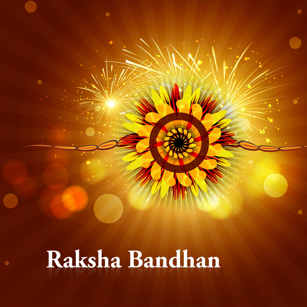 indah rakhi untuk raksha bandhan terang warna-warni perayaan vektor