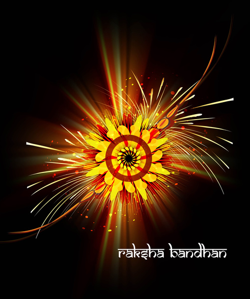 美麗的rakhi印度節日背景向量