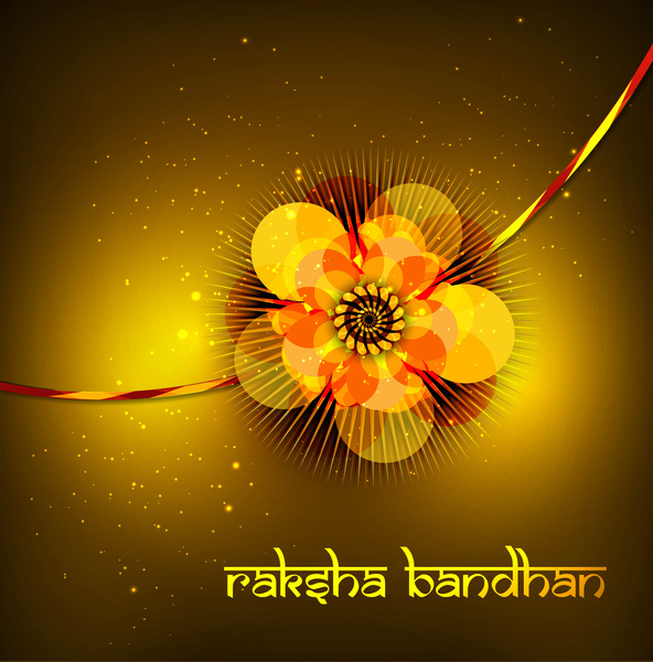美丽的 raksh bandhan 卡印度教节日背景向量