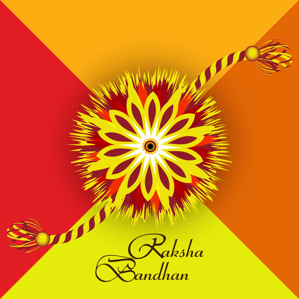 indah raksha bandhan latar belakang kartu berwarna-warni desain