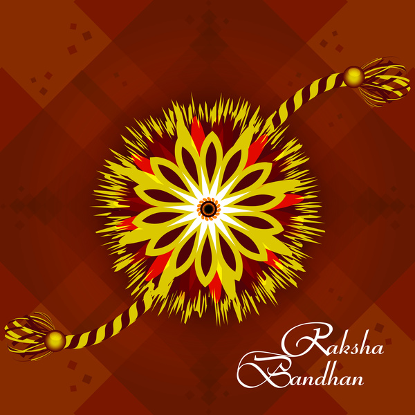 美しいラクシャ bandhan 背景カラフルなカード デザイン