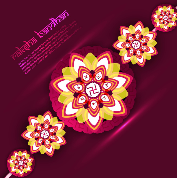 красивая Ракша bandhan фестиваля rakhi фон векторные иллюстрации